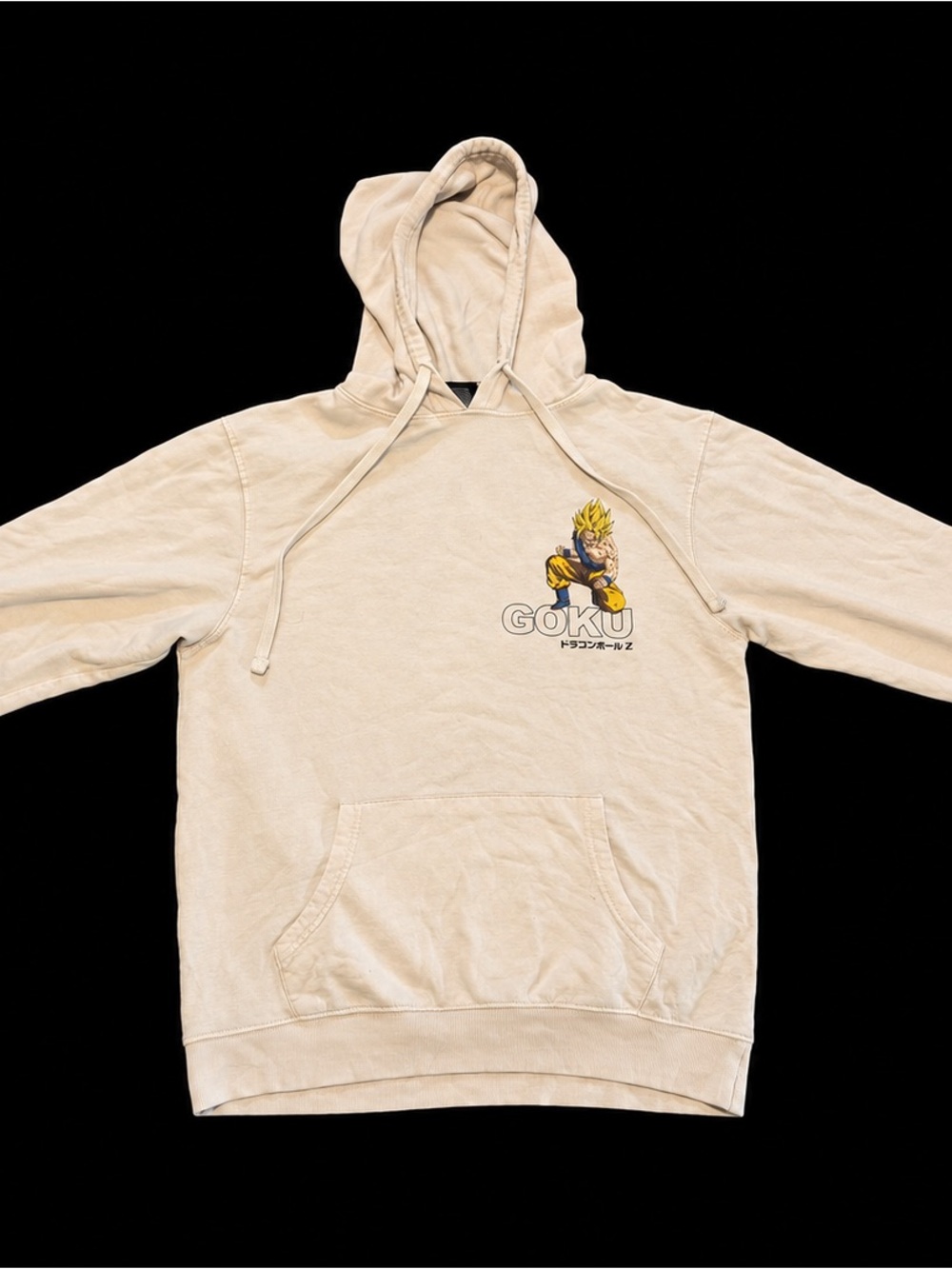Dragon Ball Z Goku Super Saiyan Cream Graphic Hoodie Men’s Large Toei